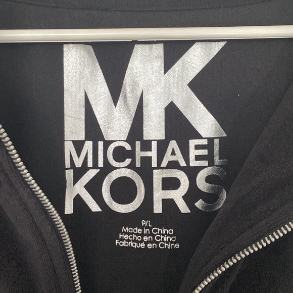 MICHEAL KORS - Y2K terry cloth fabric black big drop collar size large - Picture 4 of 6